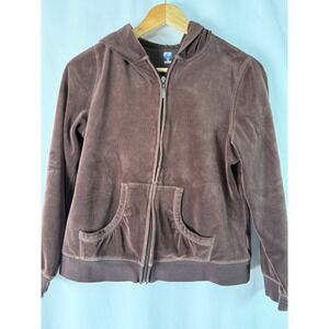 SB Active Womens Velour Zip Up Hoodie‎ Brown Medium/Medium Casual Comfy Med